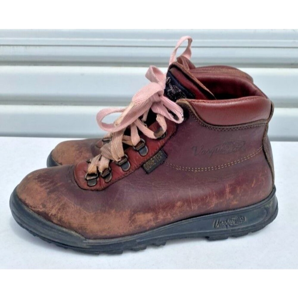 Vasque Hiking Boots Women's 7.5 M Burgundy VTG Leather Skywalk Gore-Tex, Italy
